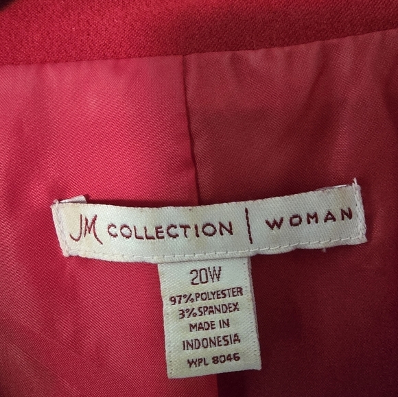 JM Collection Jacket Womens 20W Plus Red Long Sleeve Button Up Western - Picture 5 of 10